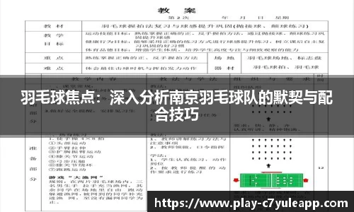 羽毛球焦点：深入分析南京羽毛球队的默契与配合技巧